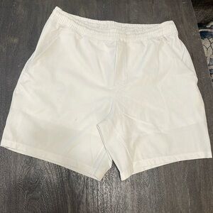 White Lulu Lemon 5’ Running Shorts